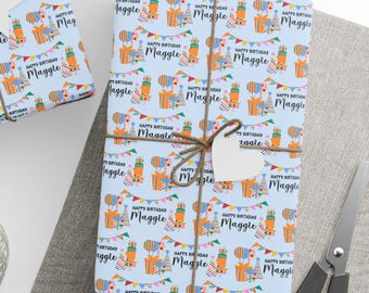 Happy Birthday Balloons Gifts Personalized Gift Wrap - Customized Wrapping Paper with Name  BB72