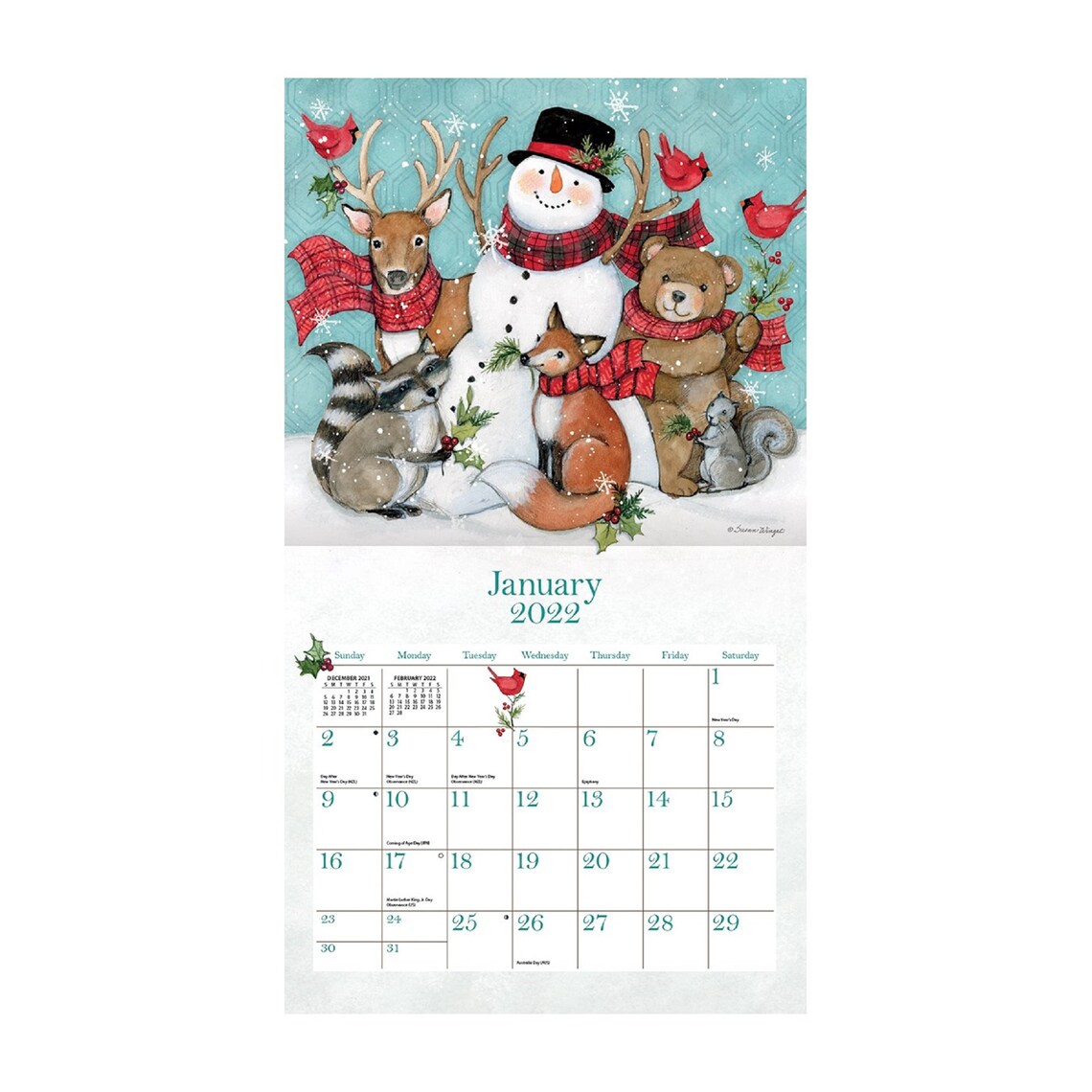 2022 Lang Wall Calendar Sam Snowman by Susan Winget 13 Etsy