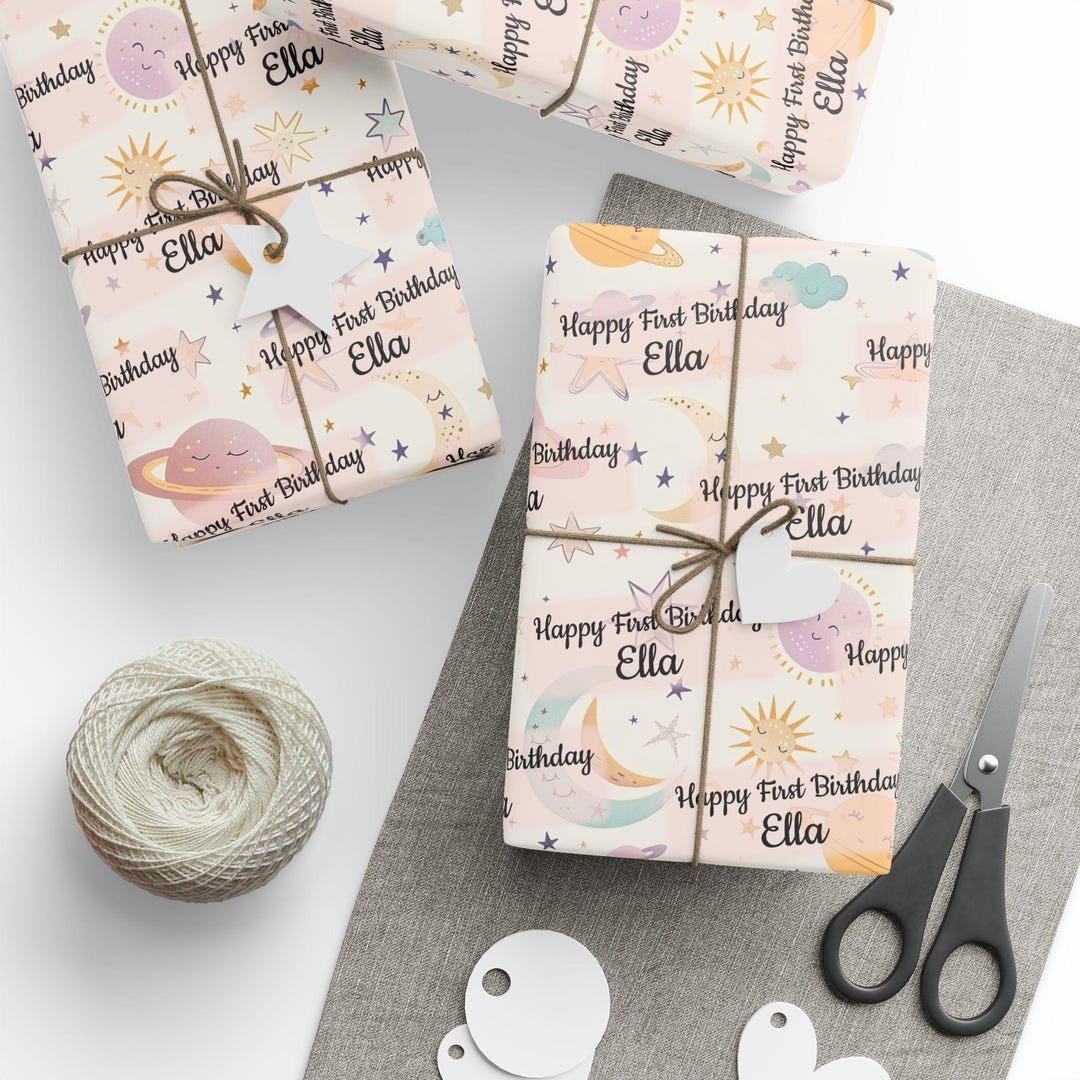 Personalized Galaxy Birthday Gift Wrap Custom Name Wrapping Paper — free download