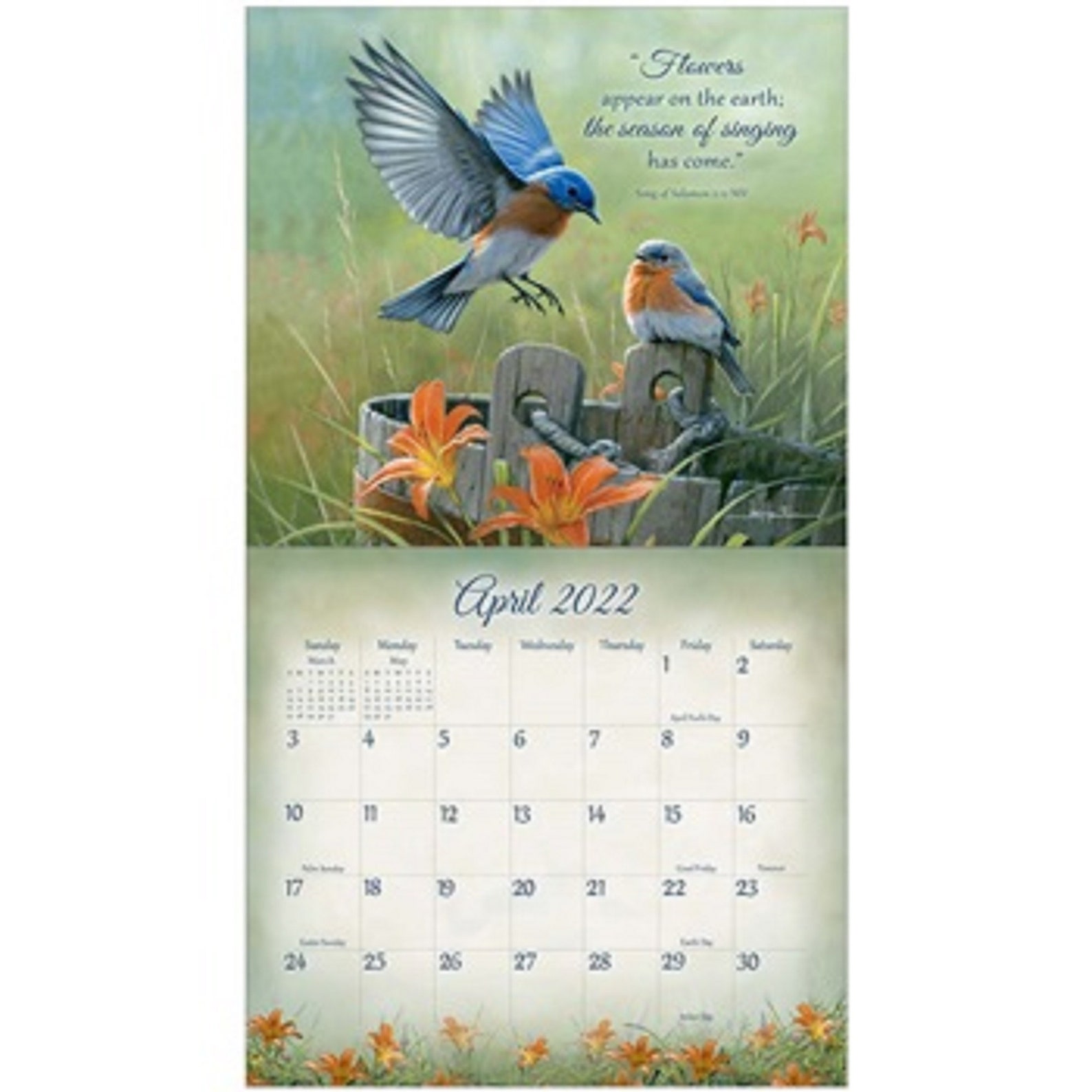 2022-legacy-songbirds-of-faith-small-wall-calendar-by-hautman-etsy