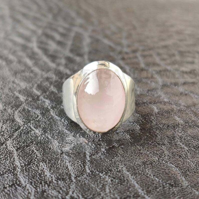 Size 8 West Coast Jewelry Sterling Silver Pink Quartz Ring