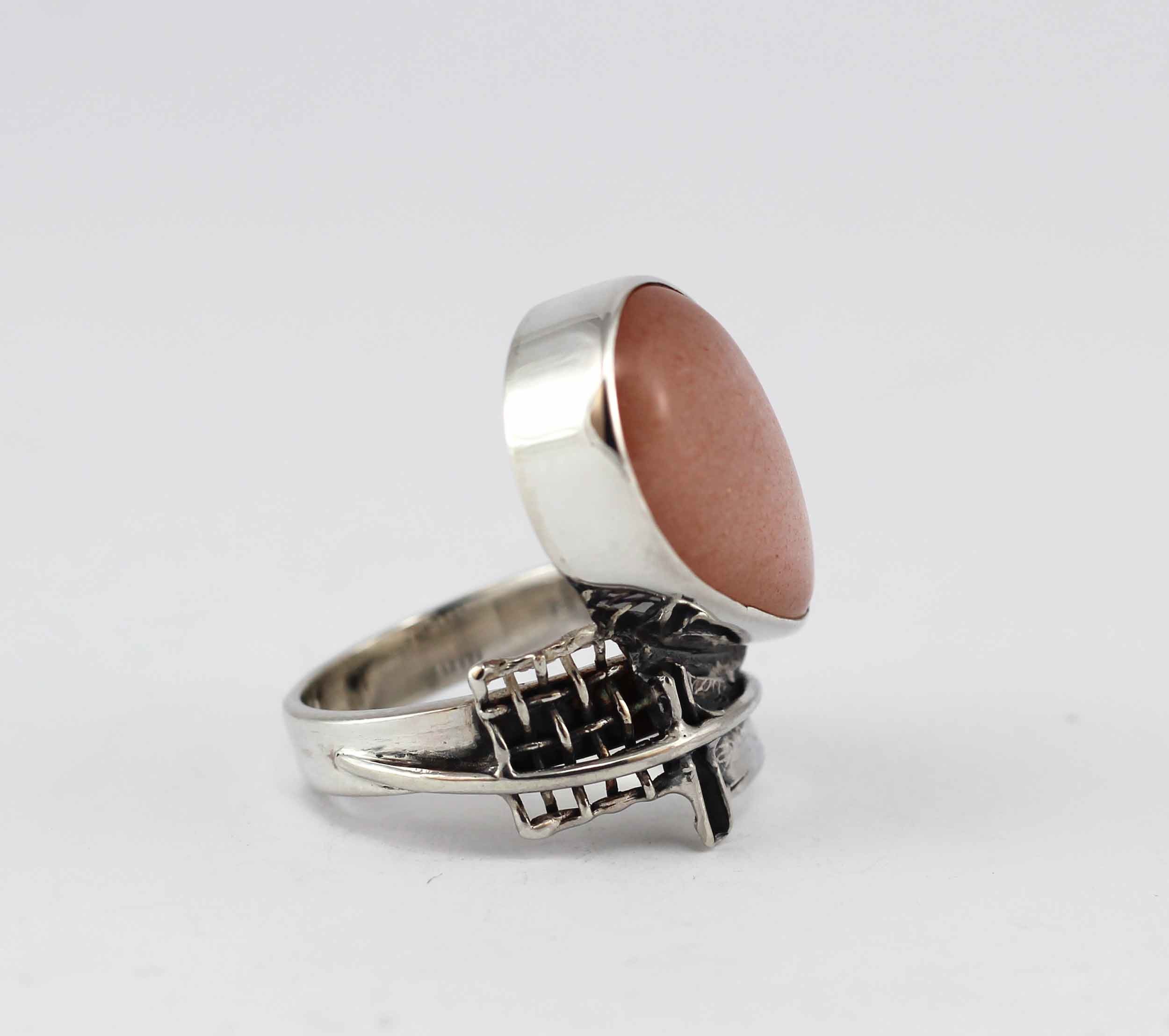 Sterling Silver Ring With Adular Handcrafted 925 Sterling - Etsy UK