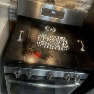 Personalized Stove Top Cover | Noodle Board Stove Covers | Laminate Wood Farmhouse Stove Top Cover with Handles