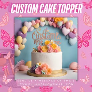 Personalisierte Tortendekoration - Personalisierter Cake Topper - Hochzeit, Tortendeko, Geburtstag, Babyparty, Tortendekoration, Personalisierbar Name / Datum - Einzigartig & Elegant - Perfektes Geschenk