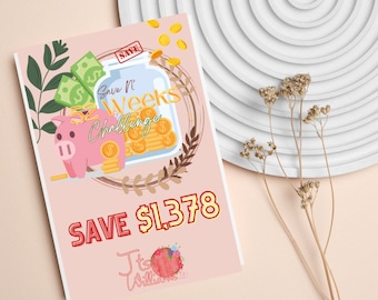 A5 52 Week Savings Challenge Binder, Fun Way To Save Dollars Motivation, Monthly Savings Binder