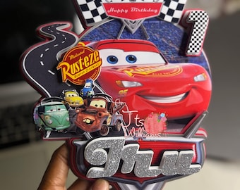 Custom CARS Birthday Cake Topper – Personalized Party Decoration