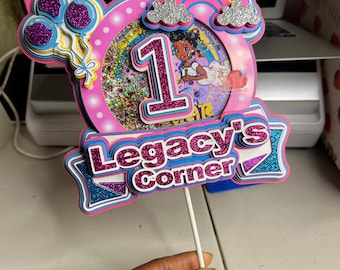 Gracie’s Corner, Custom First Birthday Cake Topper | Personalized Baby’s First Birthday Decoration | Keepsake for Baby Book