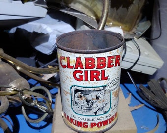 Vintage Clabber Girl Baking Powder Tin-advertising tin baking tin free shipping