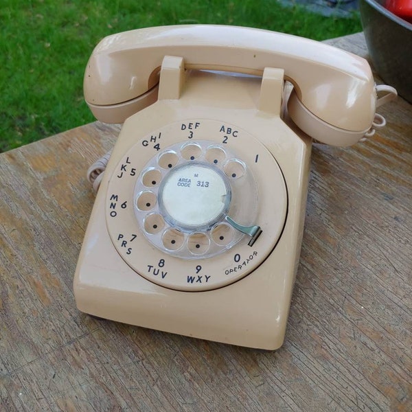 Vintage rotary dial Telephone western Electric desk table phone office home phone mid century home decor