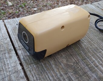 Vintage circa 1970's KP-88A Panasonic electric pencil sharpener beige & brown color, suction cup feet, works great