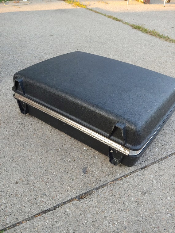 Vintage SAMSONITE Large Travel Suitcase Gray blac… - image 4