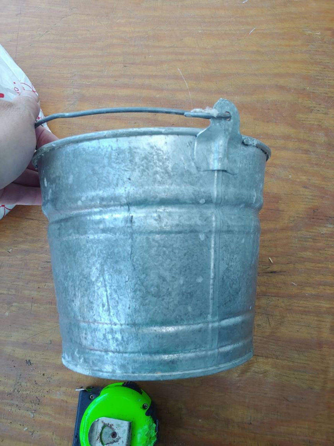Vintage galvanized ash Charcoal Bucket with Handle/Planter Etsy
