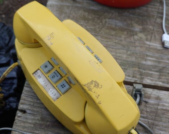 Vintage Western Electric Yellow Touchtone Princess Phone free shipping