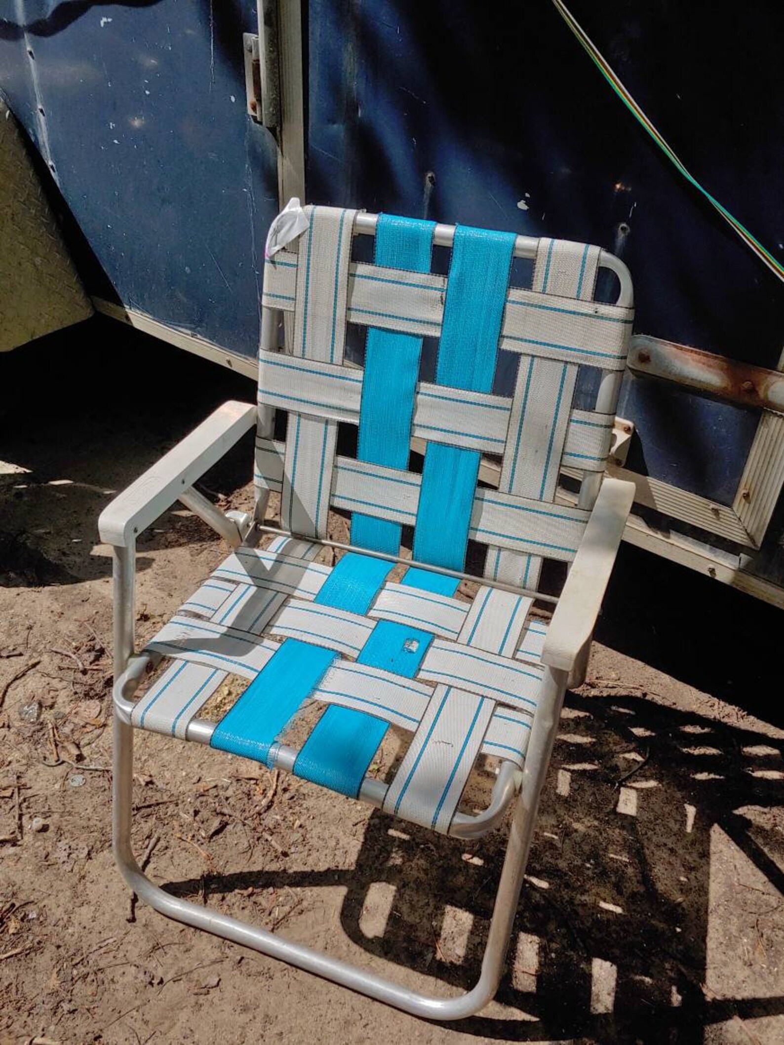 Vintage Silla de césped plegable Aluminio de mediados de siglo | Etsy