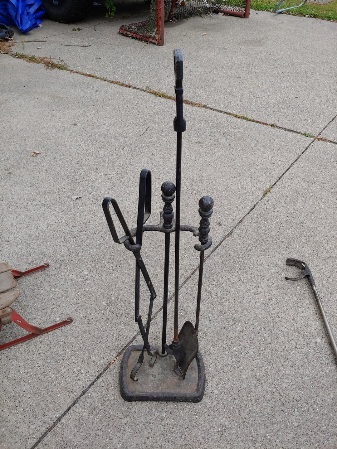 Vintage Cast Iron Fireplace Tool Set Art Crafts Mission Stlye Etsy