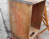 Antique 1940s Drink Pepsi Cola Tall Wooden Soda Case red lettering all sides stamped free shipping