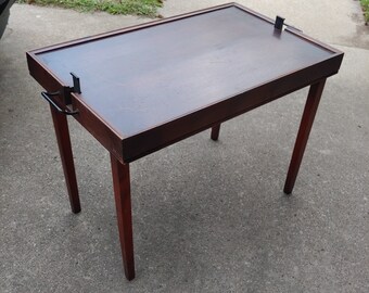 Folding Wood Tea Table, Vintage Ferguson Bros. New Jersey, 1940s, Butler's Table