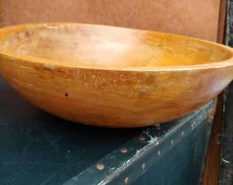 Antique 19c primitive wooden dough bowl handmade oval bakers farmhouse Hand carved farmhouse collectible wood display