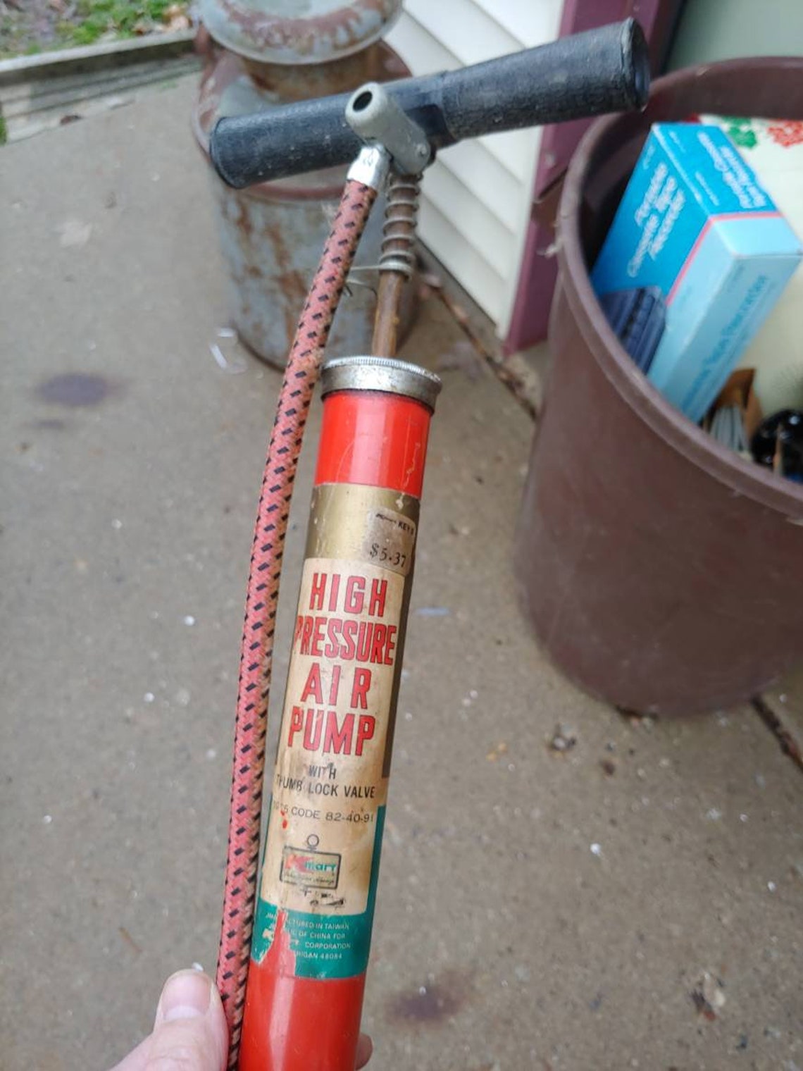 Vintage bicycle tire air pump 1970s Kmart metal Etsy