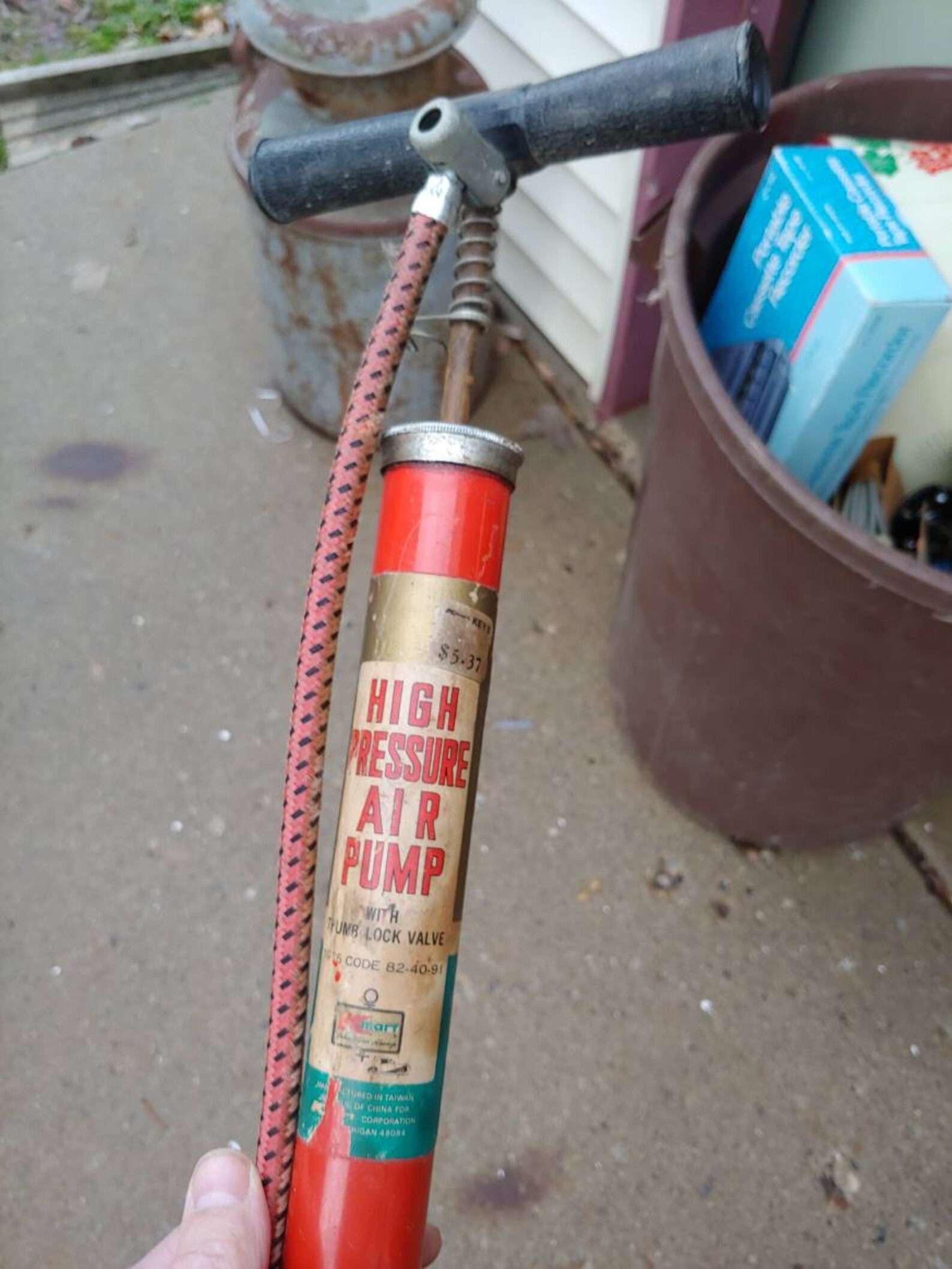 Vintage bicycle tire air pump 1970s Kmart metal Etsy