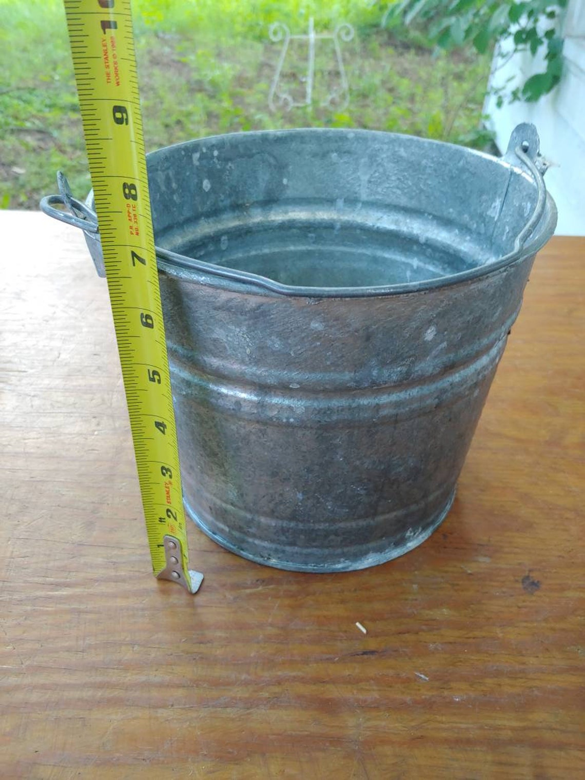 Vintage galvanized ash Charcoal Bucket with Handle/Planter Etsy