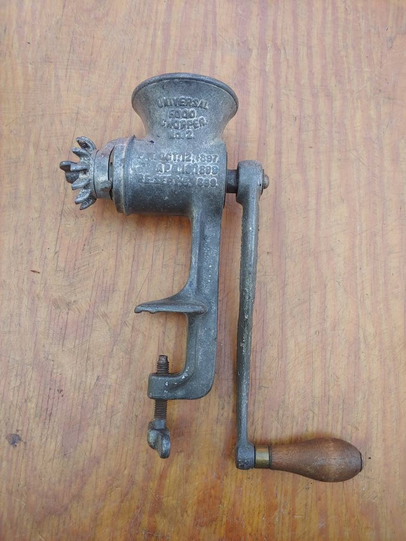 Antique 1899 Universal Food Chopper Meat Grinder No2 Cast Iron Etsy