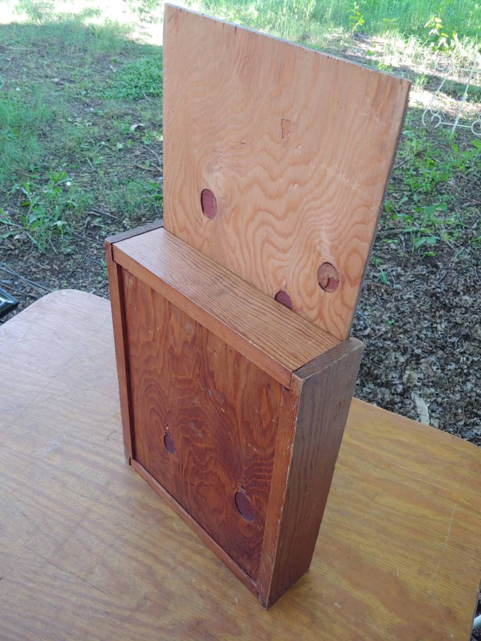 Vintage wood Desk Organizer Envelope letter Holder Keeper Etsy