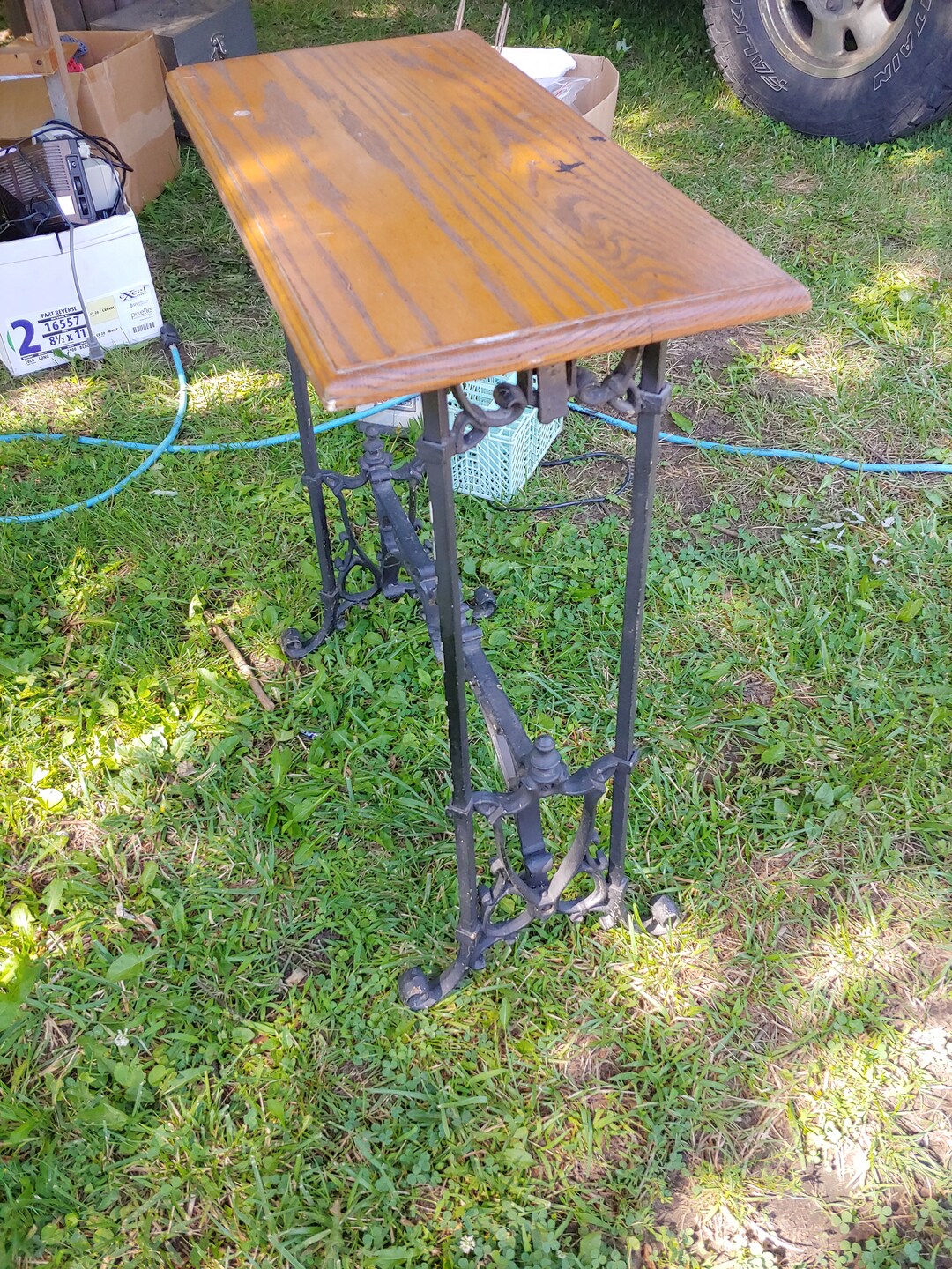 Antique 19th Century Wrought Iron Leg Side Table Hand Carved Etsy
