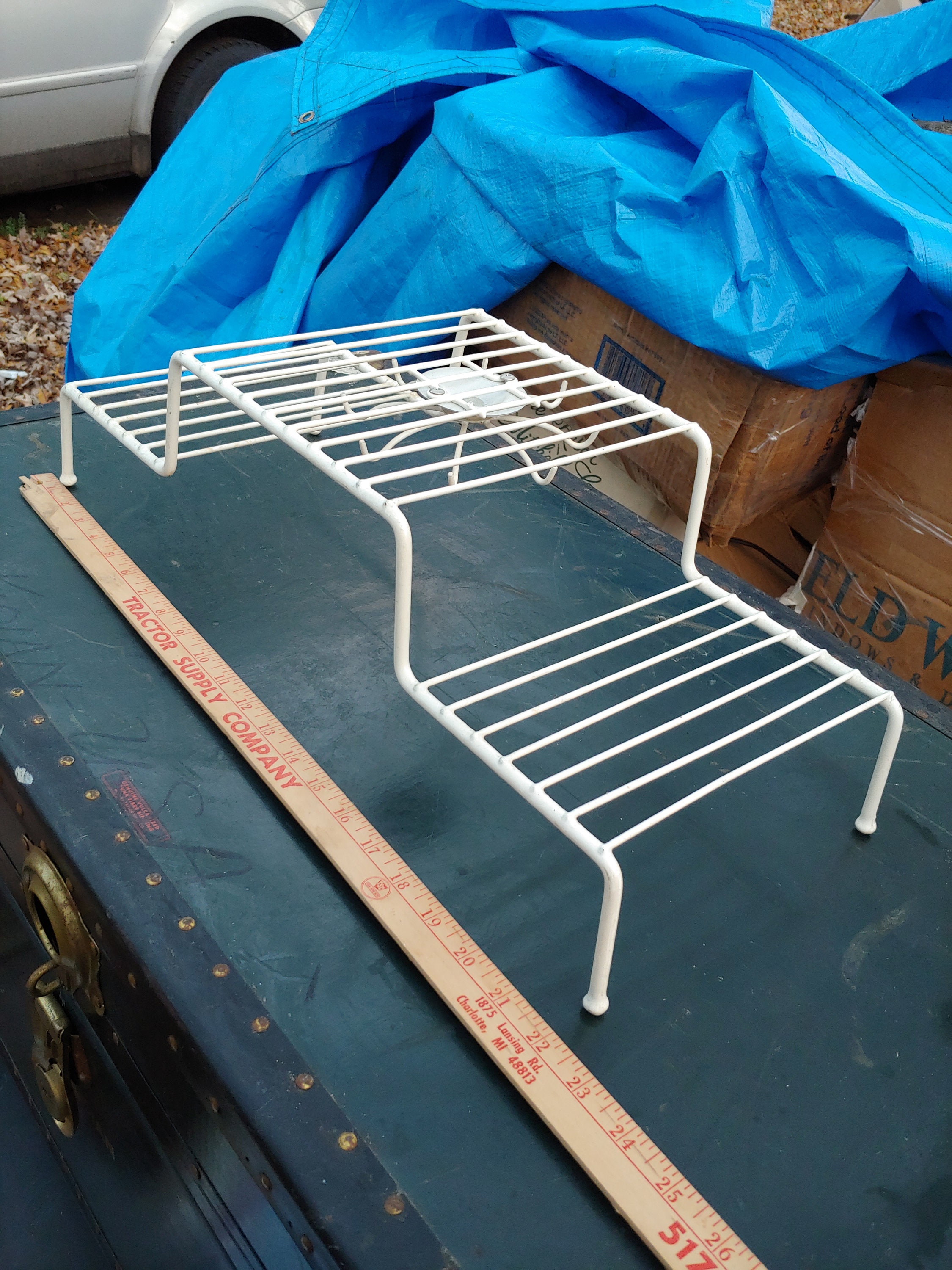 VINTAGE COATED WIRE DISH DRAINER DRYING RACK 14 X 12 RUBBERMAID Black