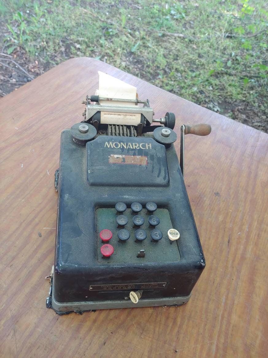 Antique monarch adding machine calculator 1930s deco office Etsy