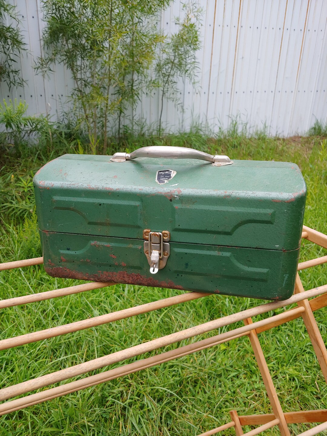 Vintage Buddy L Tool Box Green Utility Carrier Metal Etsy
