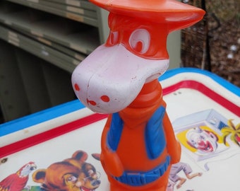 Vintage Hanna Barbera Quick Draw McGraw coin Bank Colgate Palmolive Soaky Toy 1960s