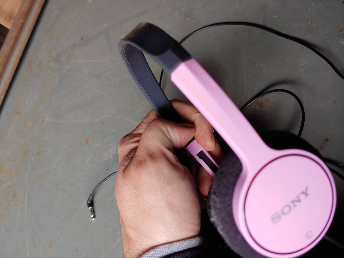 Vintage Sony Walkman headphones 90s pink color Tested Works Etsy