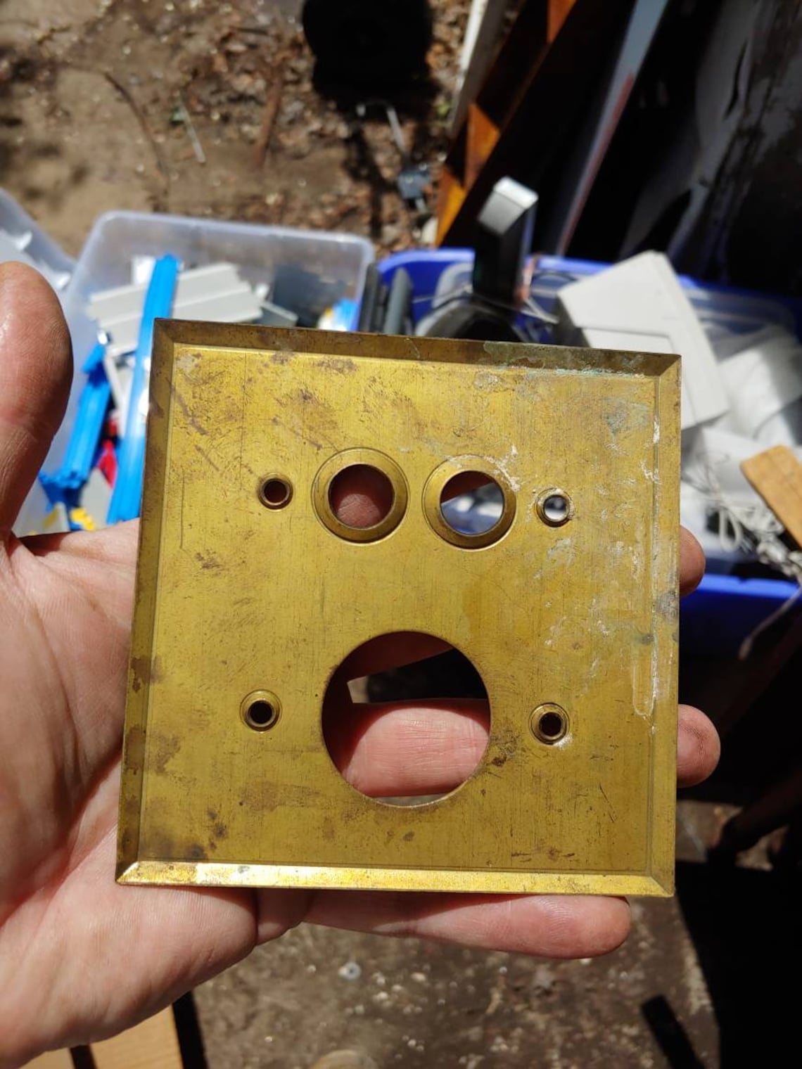 ANTIQUE VINTAGE BRASS light fixture push button switch Etsy