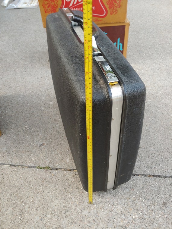 Vintage SAMSONITE Large Travel Suitcase Gray blac… - image 5