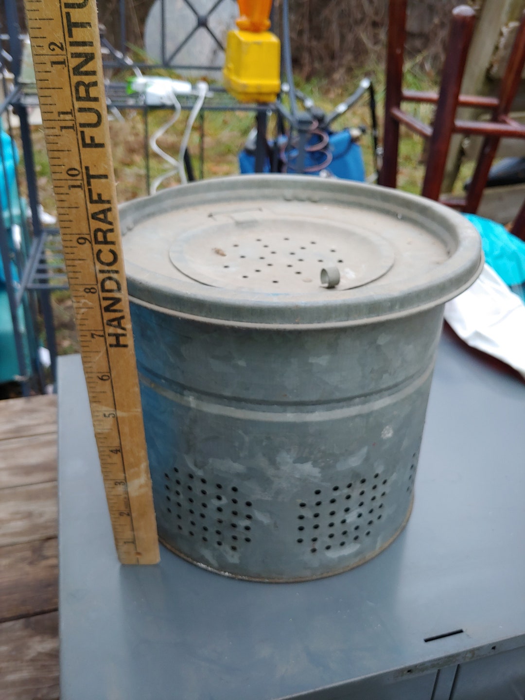 Vintage Metal Minnow Bucket Falls City Galvanized Bucket With Etsy