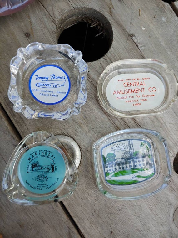 Vintage Lot of 4 Collectible Ashtrays Collection Free Shipping Etsy