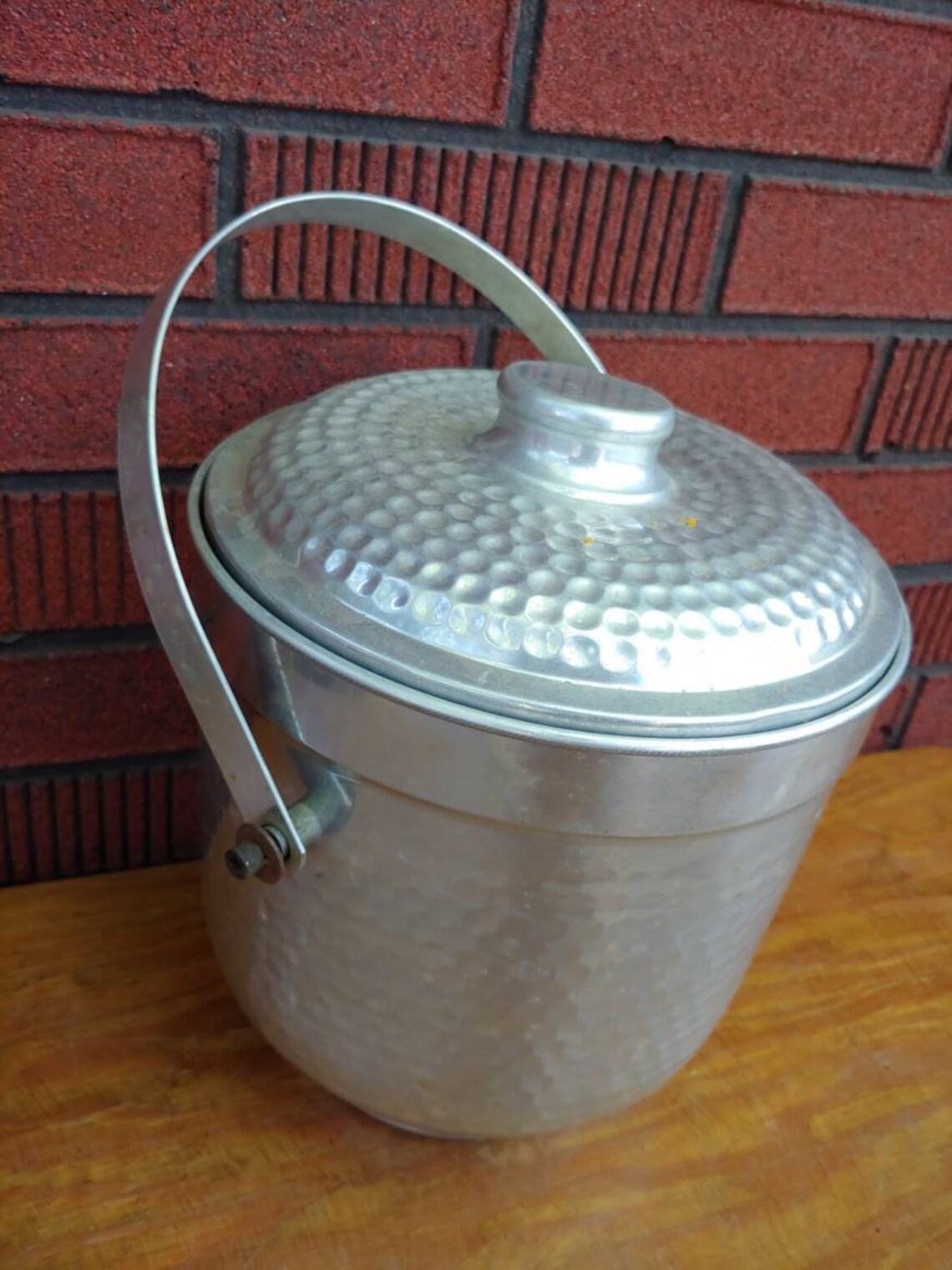 Vintage MCM Aluminum Ice Bucket Made In Italy 1950s large Etsy