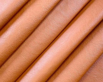 Soft Caramel Brown Aniline Leather Sheet: Thin Full Grain Cowhide (0.9-1.0 mm)