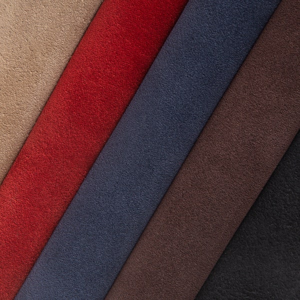 GENUINE SUEDE LEATHER sheets Beige suede Red suede Navy blue suede Brown suede Black suede Natural velour Leather scraps for crafting