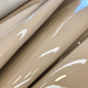 Pelle laccata beige Vera pelle Pelle verniciata Fogli Pelle lucida Pelle per artigianato e fai da te Pelle per borse Pelle alla moda