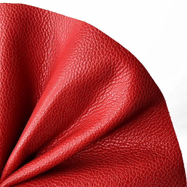 REAL RED LEATHER sheets Flotter leather Pebble Leather sheets Genuine texture leather scraps Natural leather pieces Leather for earring