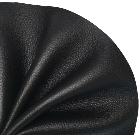 Onyx Black Aniline Leather Sheets: Cowhide Leather Pieces for Crafts