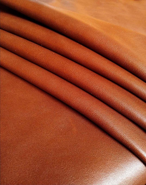 ITALIAN BRIGHT BROWN Color Leather Sheets Cognac Color Leather