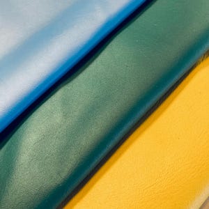 Pelle naturale ITALIANA di alta qualità per artigianato, progetti fai da te, accessori, vari colori, spessore 1,2 - 1,4 mm