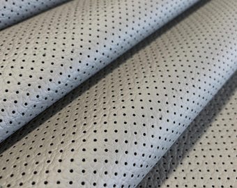 Grey Niagara Perforated Genuine Cowhide Leather Sheet – Crafting, DIY, Upholstery
