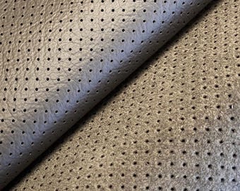 Gun Metall Perforated Genuine Automotive Leather Sheet, Leather Hide, Upholstery Leather for Car Interior, Bags, Crafts & DIY