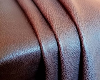 Dark Brown Pebble Leather Sheets: Genuine Floater Leather Scraps