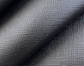 Cuero Saffiano Negro: Grano Natural para Manualidades