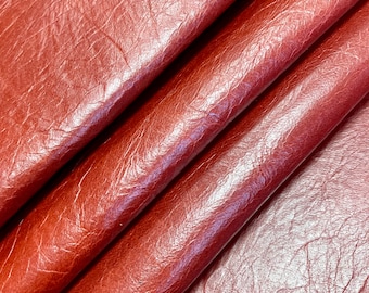 Italian Red Brown Full Grain Leather: Soft, Vintage Style DIY Crafting